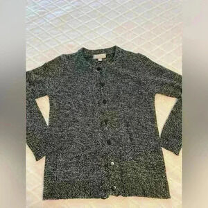 Carolyn Taylor Cardigan Sweater Women navy/white size small